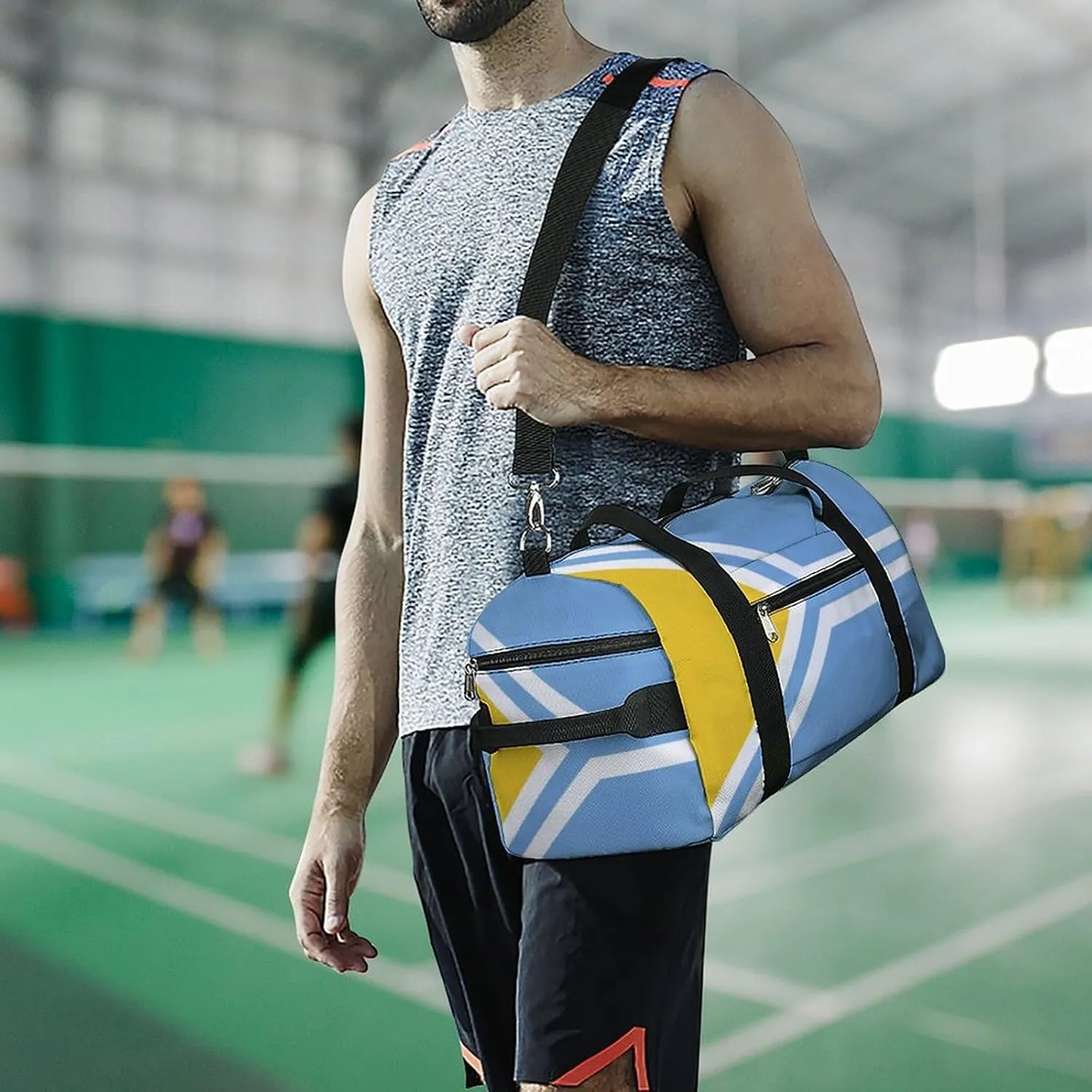 Tuva Flag Gym Bag for Men Women with Waterproof Shoe Compartment Travel Tote