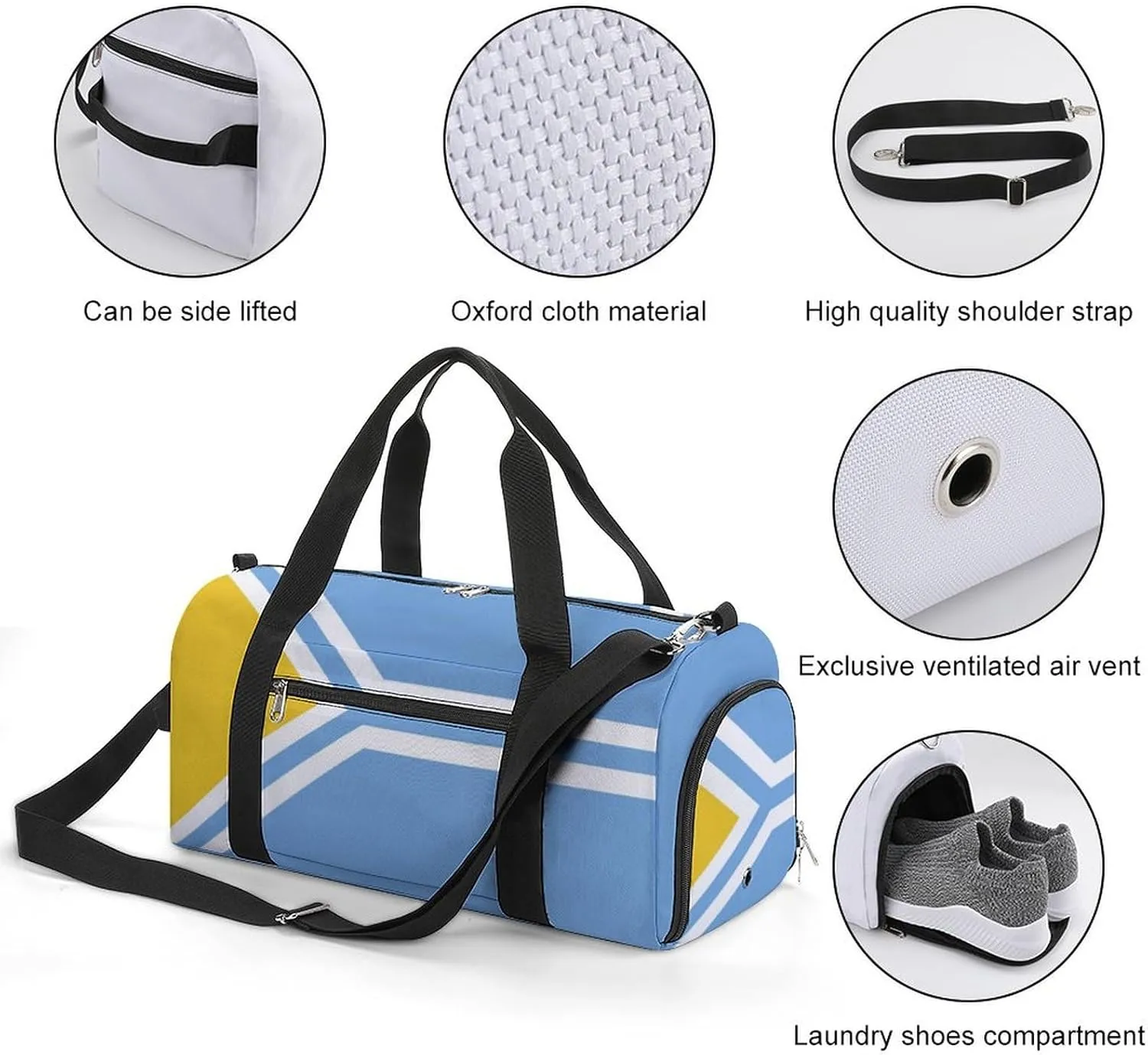 Tuva Flag Gym Bag for Men Women with Waterproof Shoe Compartment Travel Tote