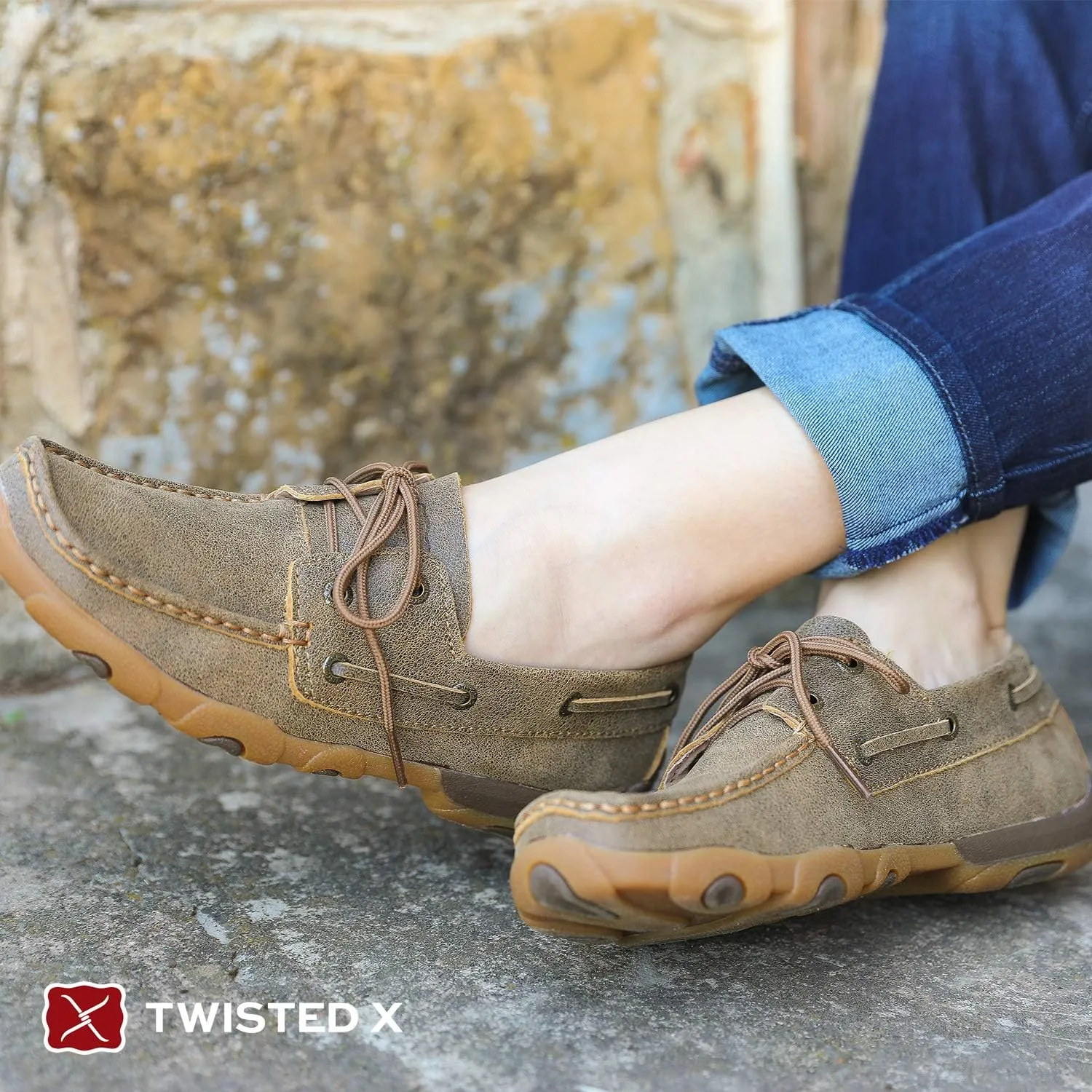Twisted X Women's Boat Shoe Driving Moc, Moc Toe