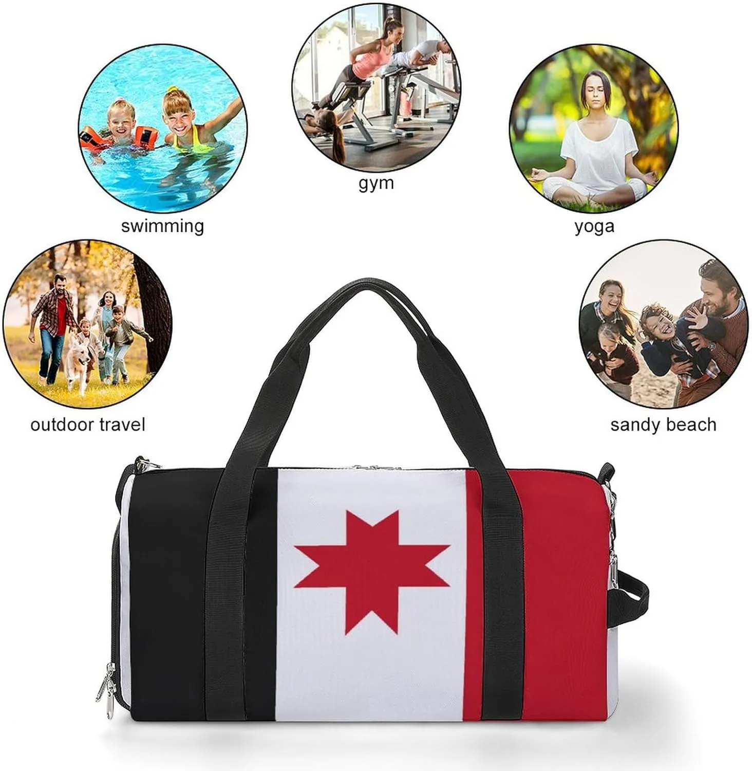 Udmurtia Flag Travel Bag for Boys Girls with Shoe Compartment and Wet Pocket