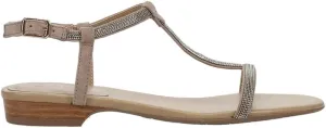 VANELi Womens Brea Chain Rhinestone T-Strap Casual Sandals Casual - Grey