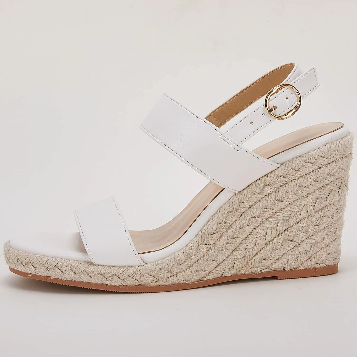 VETASTE Womens Espadrille Wedge Sandals Heels Open Toe Platform High Heeled Ankle Strap Buckle Dress Wedges Shoes