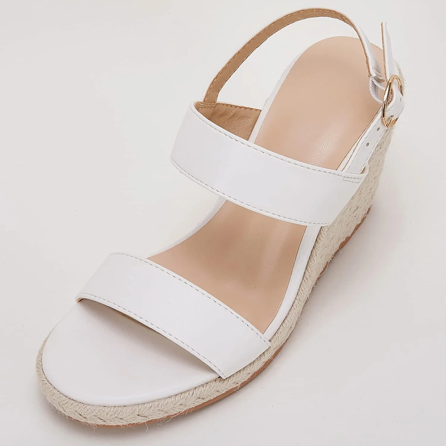 VETASTE Womens Espadrille Wedge Sandals Heels Open Toe Platform High Heeled Ankle Strap Buckle Dress Wedges Shoes
