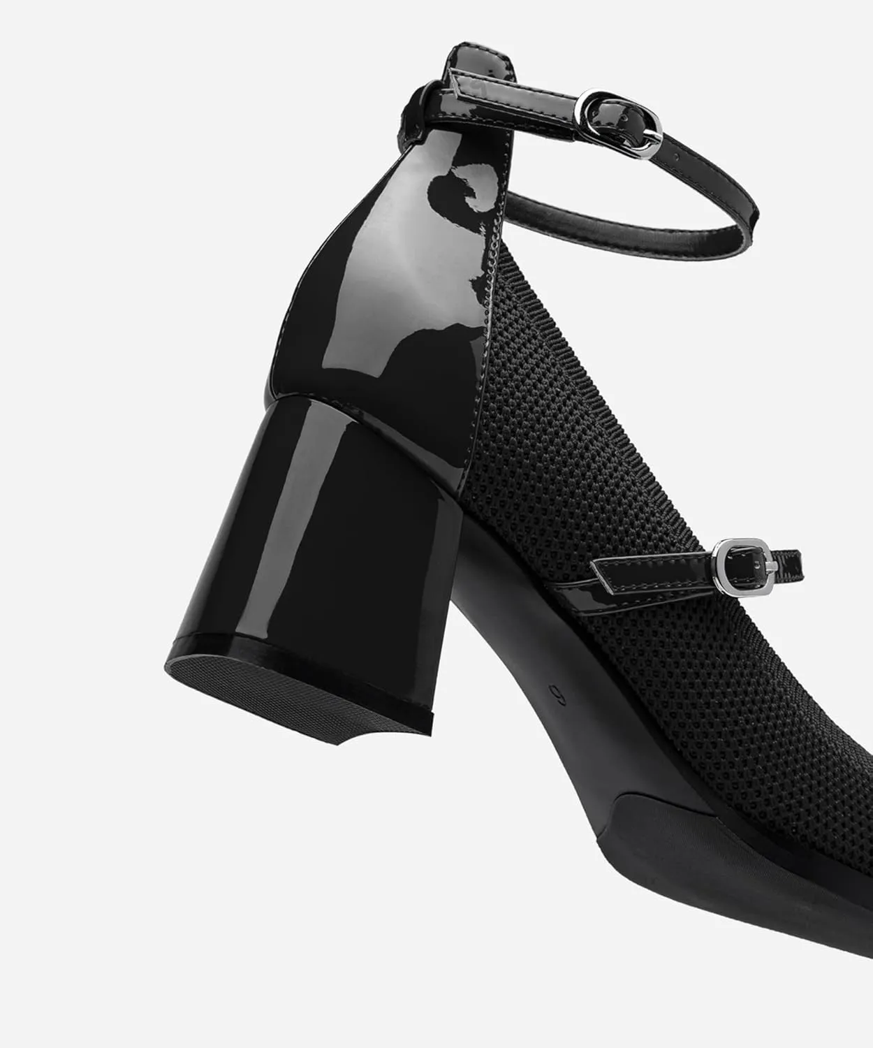 Vintage Patent Mary Jane Pumps, Women's Chunky Heel