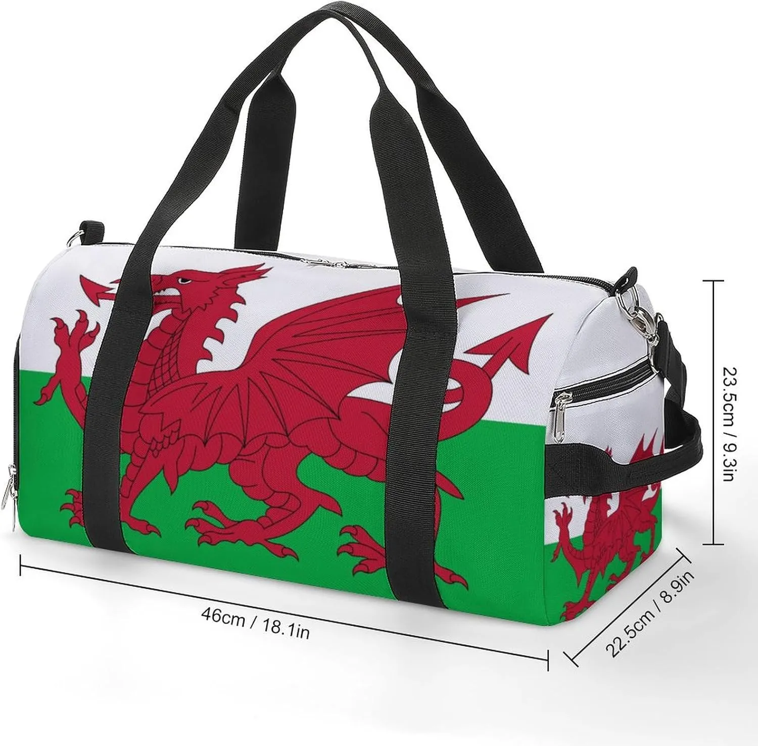 Wales Flag Duffel Bag for Boys Girls with Shoe Compartment for Travel Gym