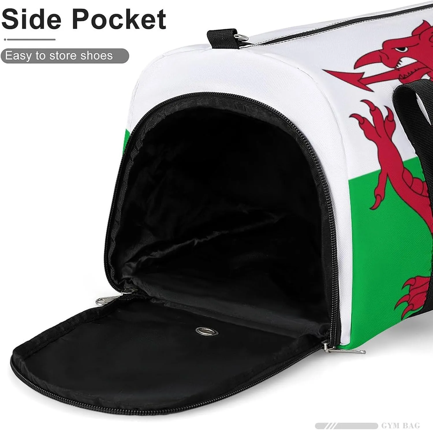 Wales Flag Duffel Bag for Boys Girls with Shoe Compartment for Travel Gym