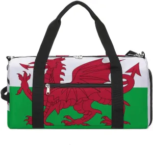 Wales Flag Duffel Bag for Boys Girls with Shoe Compartment for Travel Gym