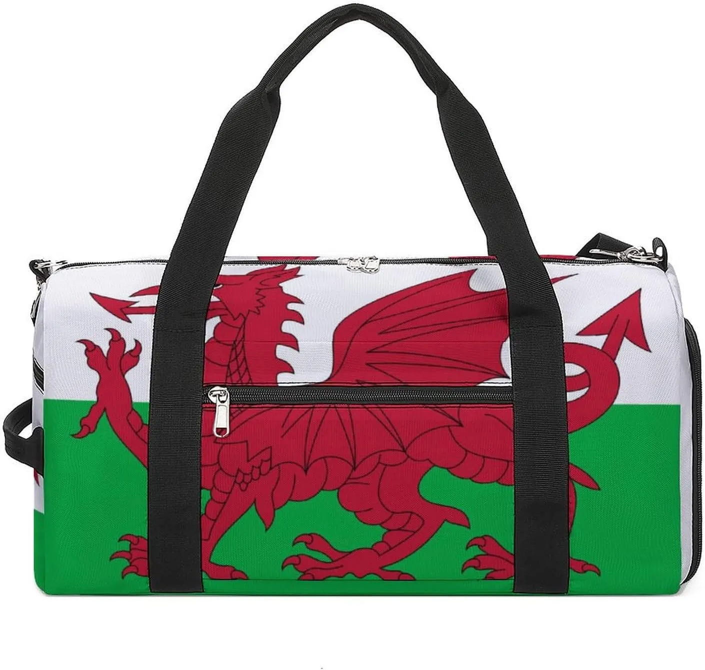 Wales Flag Duffel Bag for Boys Girls with Shoe Compartment for Travel Gym