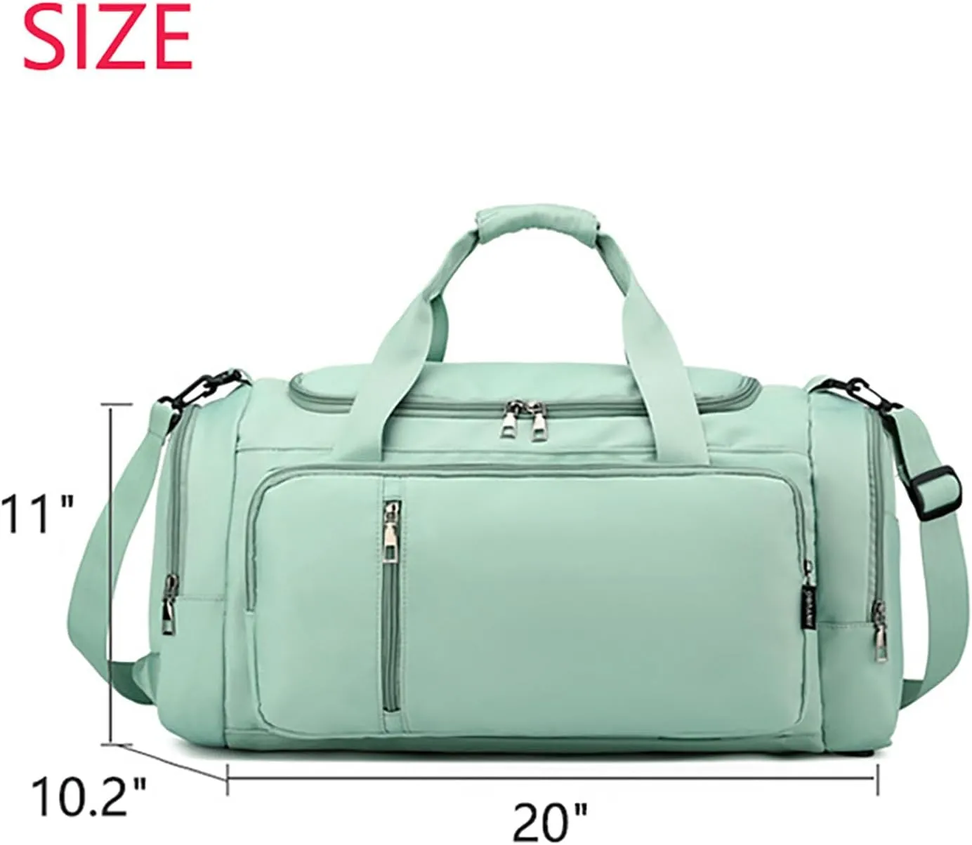 Waterproof Duffel Backpack with Shoe Compartment Dry Wet Separation 20"L Travel Gym Bag for Women Men (Green)