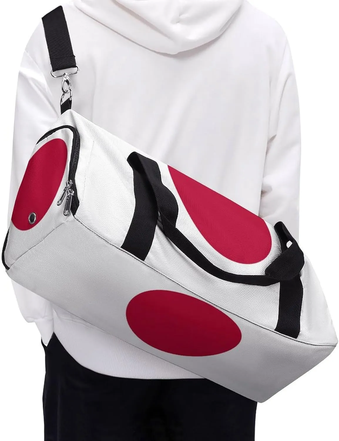 Waterproof Travel Duffel Bag Japan Flag for Men Women Shoe Compartment