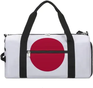 Waterproof Travel Duffel Bag Japan Flag for Men Women Shoe Compartment