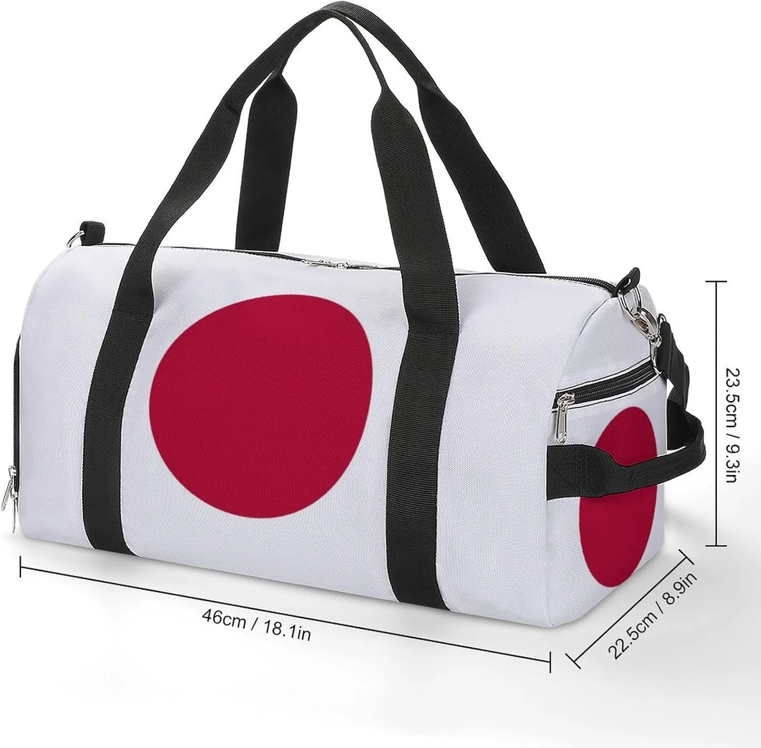 Waterproof Travel Duffel Bag Japan Flag for Men Women Shoe Compartment