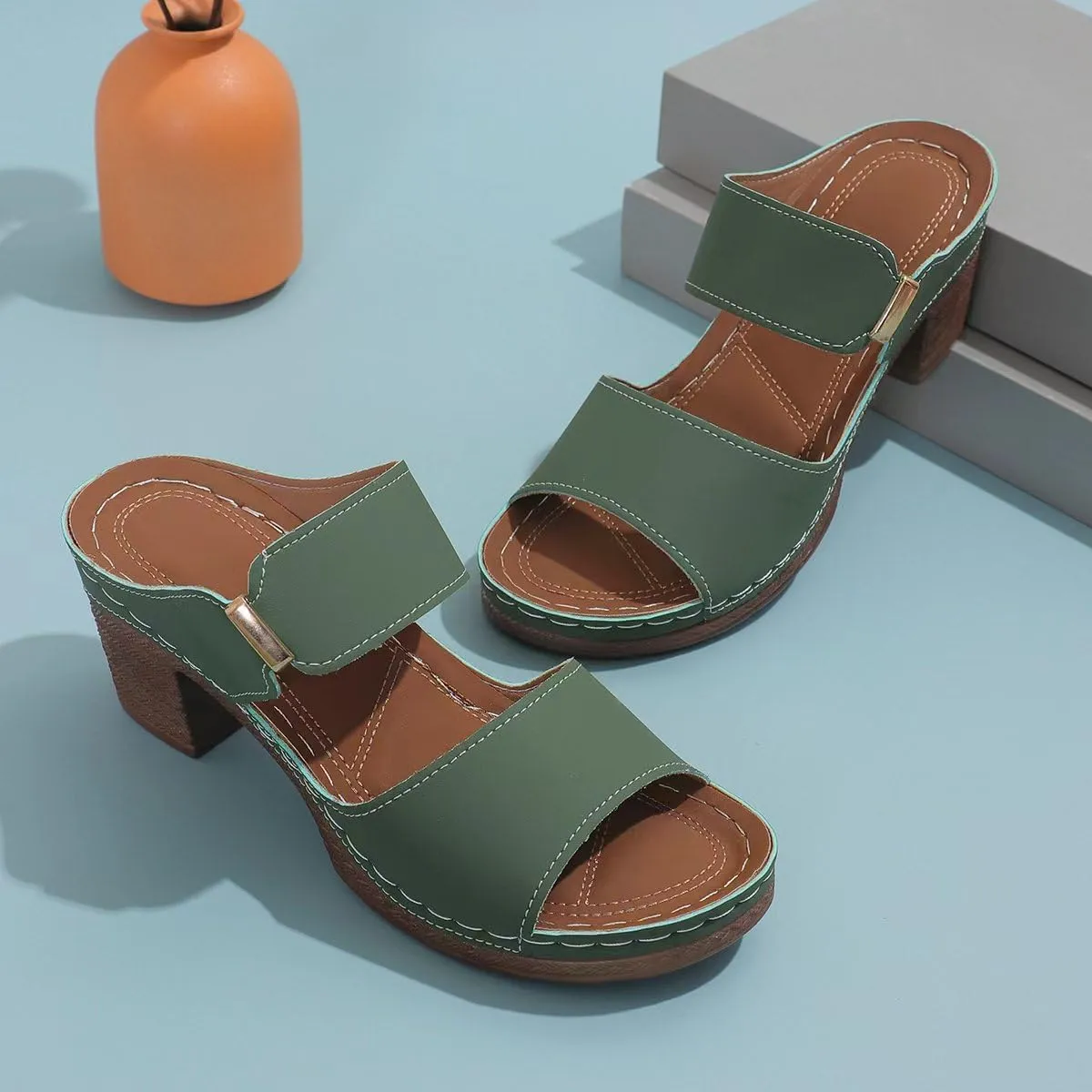 Wedge Sandals For Women 2025 Comfortable Open Toe Ankle Strap Chunky Heel Party Dress Wedding Pumps Shoes Block Heels