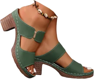 Wedge Sandals For Women 2025 Comfortable Open Toe Ankle Strap Chunky Heel Party Dress Wedding Pumps Shoes Block Heels