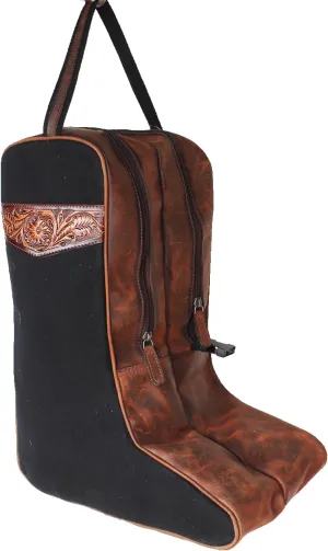 Western Waxed Canvas Leather Travel Carry Storage Boot Bag Waterproof 30SK02