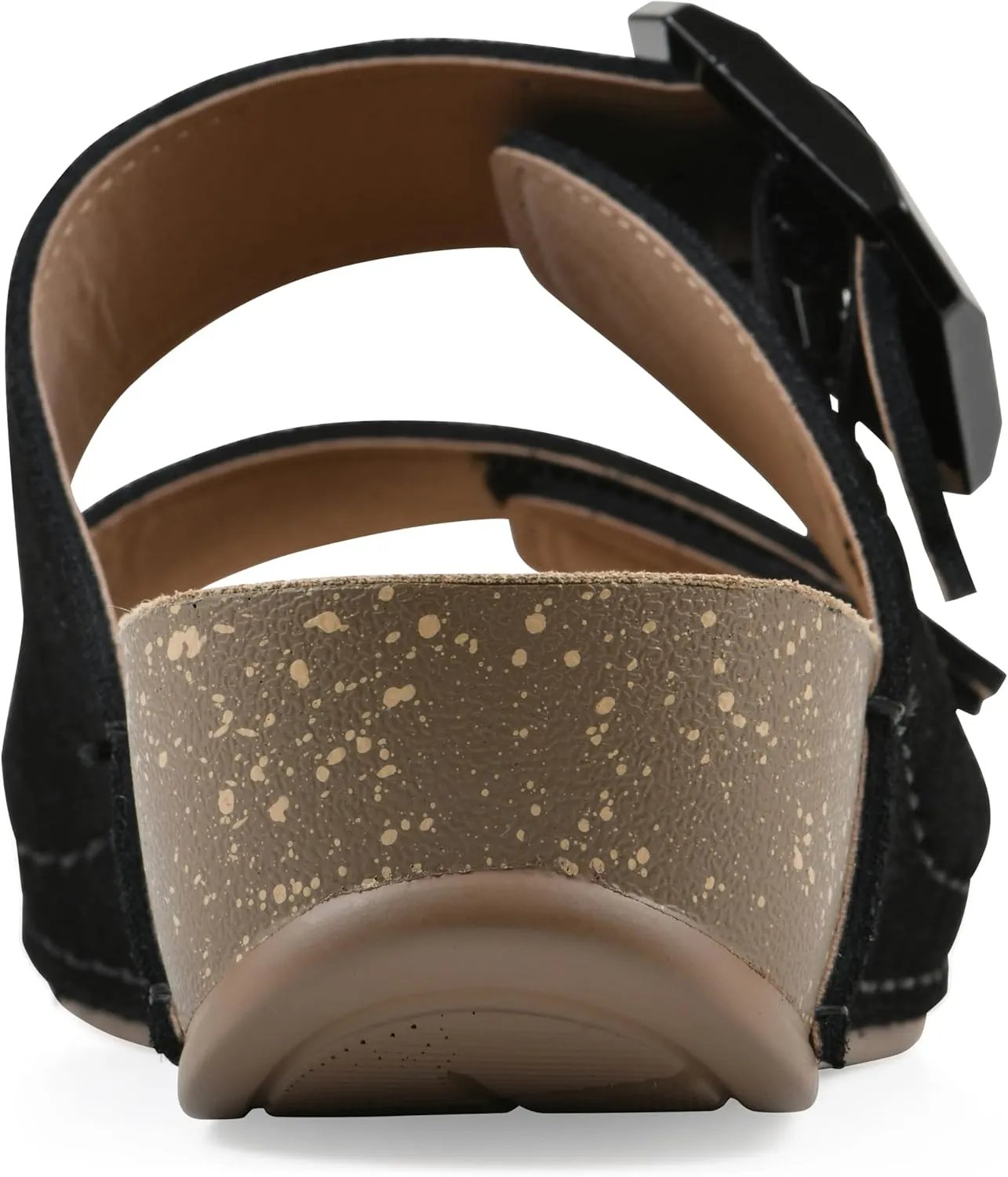 WHITE MOUNTAIN Women's Fearful Double-Strap Mini-Wedge Sandal