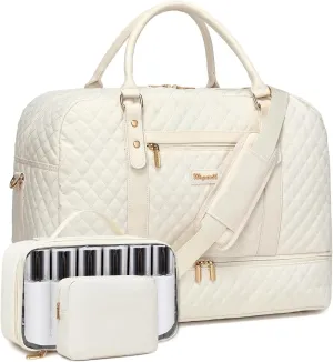 Wogarl Weekender Bags for Women Large Overnight Bag Weekend Travel Duffel Bag Carry on Shoulder with Shoe Compartment Toiletry Bag for Travel Business Gym