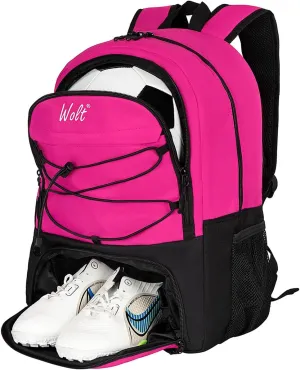 WOLT Youth Soccer Bag, Soccer Backpack, Basketball Backpack with Cleat Shoe and Ball Compartments Volleyball Backpack