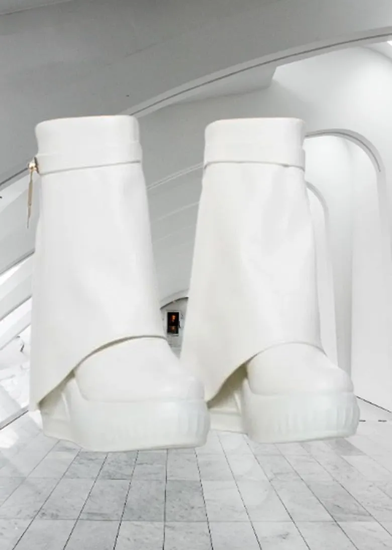 Women Round Toe Wedge Heel Fold Over Mid-calf Pull On Boots