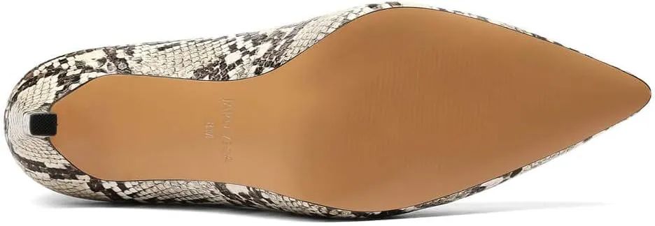 Women Snakeskin Heels, Animal Pirnt Slip On Pointed Toe Pumps, Closed Toe High Stiletto Heel Dress Shoes for Wedding Party Office