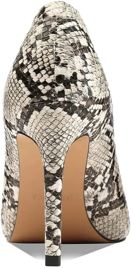 Women Snakeskin Heels, Animal Pirnt Slip On Pointed Toe Pumps, Closed Toe High Stiletto Heel Dress Shoes for Wedding Party Office