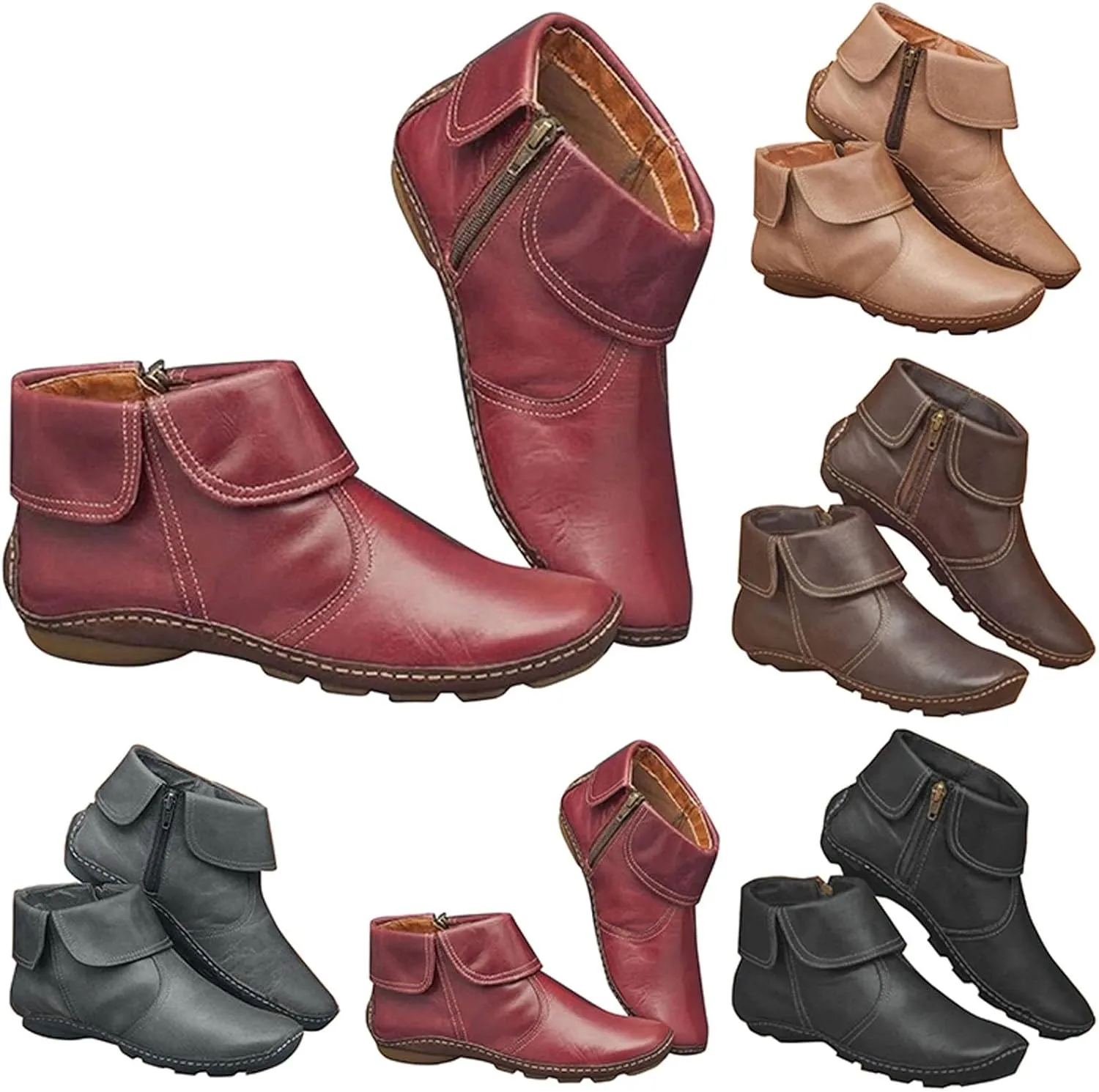 Womens Boots Ankle Ankle Rain Boots Pointed Toe Booties for Women Women Dress Low Heel Womens Western Leather Booties and Ankle Boots Womens Black Ankle Mid Calf Boots Low Heel
