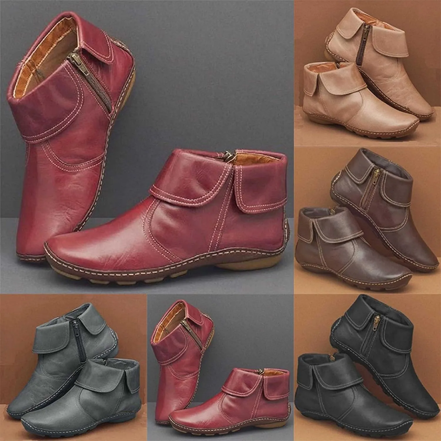 Womens Boots Ankle Ankle Rain Boots Pointed Toe Booties for Women Women Dress Low Heel Womens Western Leather Booties and Ankle Boots Womens Black Ankle Mid Calf Boots Low Heel