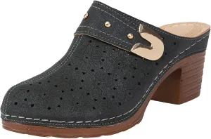 Women's Fashion Casual High Heel Thick Antique Embroidered Hollow Sandals Womens Support Slippers