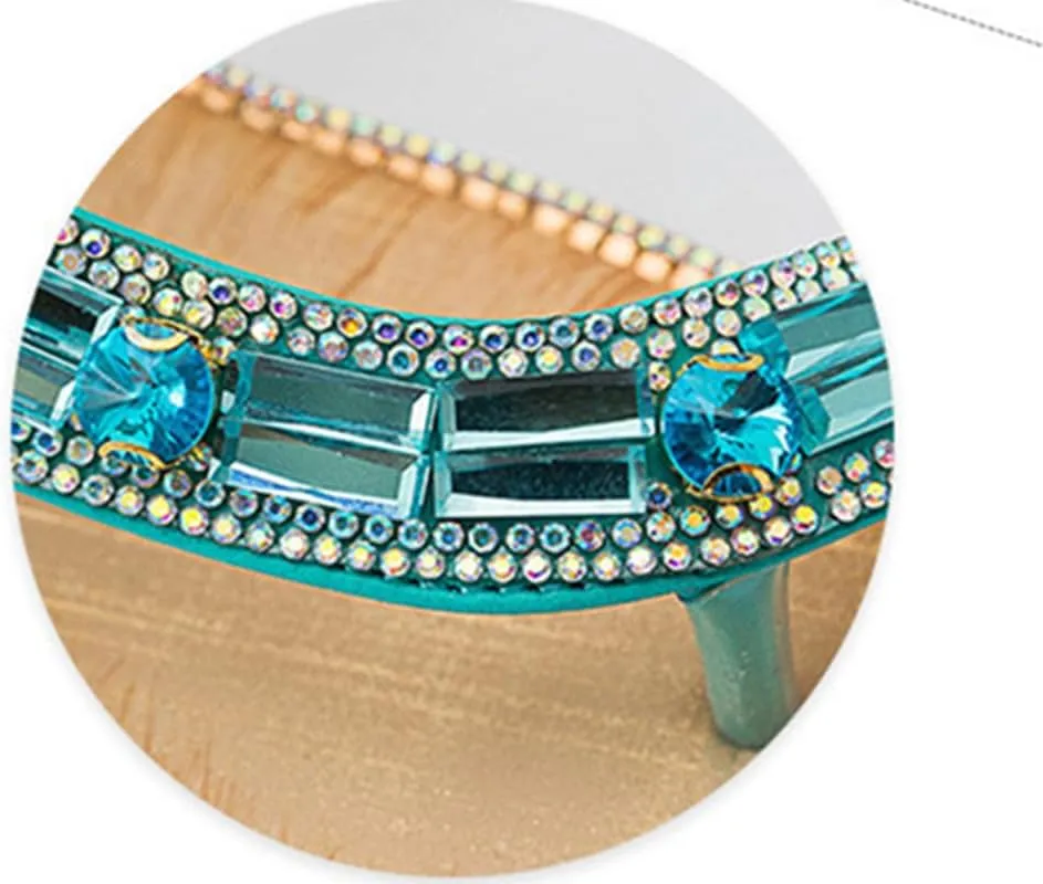 Women's Flat Sandals Summer Beach Sandal T-Strap Rhinestone Beaded Bohemia Shoes