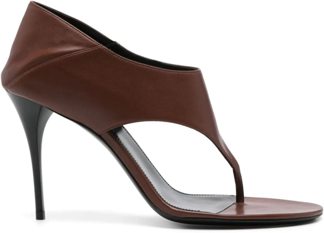 Women's Flip Flop High Heeled Sandals Open Toe T-bar Strap Slip On Stiletto Heel Pumps Leather Dress Party Shoes