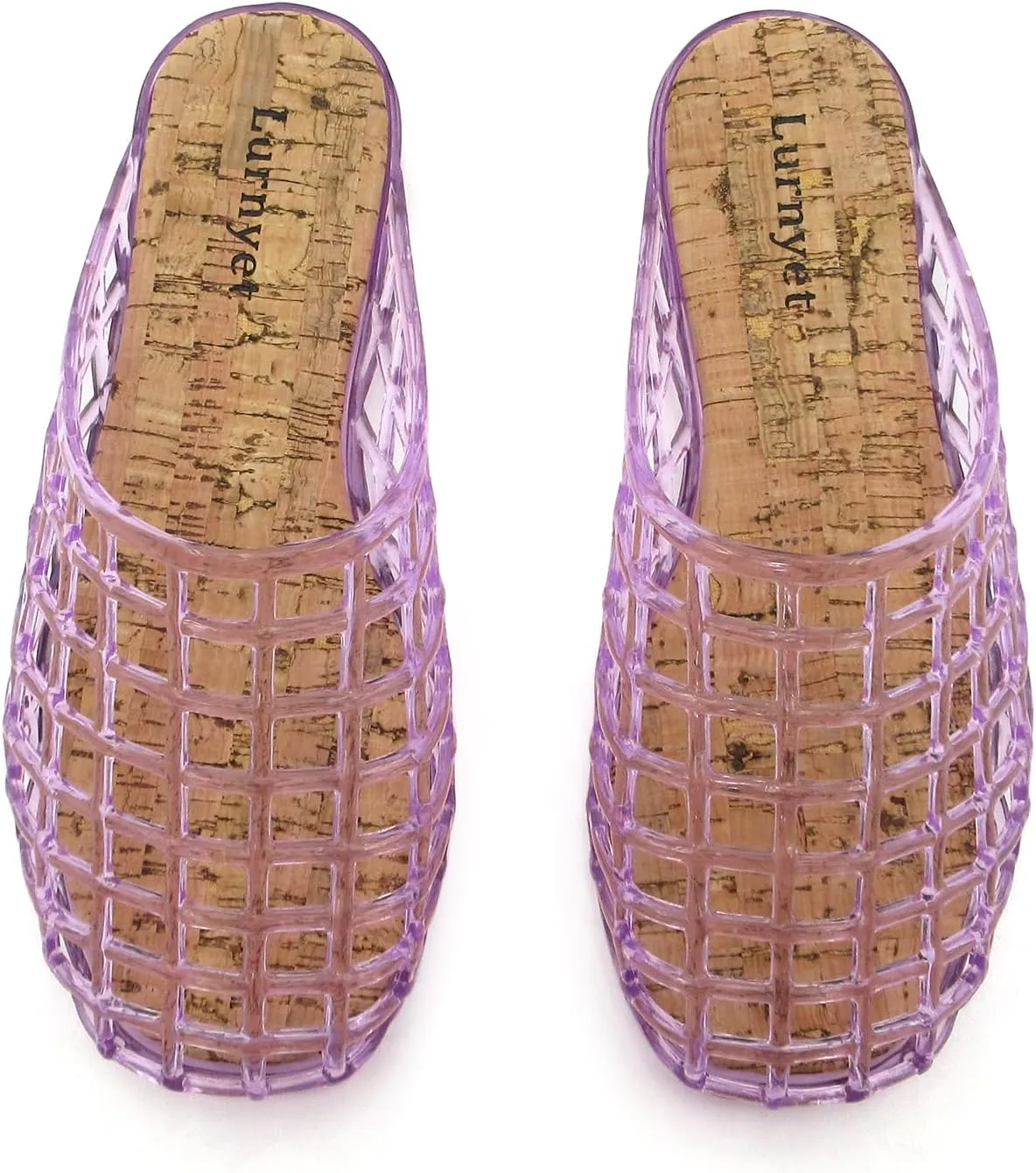 Women's Glitter Jelly Comfort Cushion Slide Flat Sandals with Cork Footbed: Stylish Design, Non-Slip Rubber Sole, Latex Insole for Comfort, Perfect for Parties, Gatherings, Casual Wear, Vacations, and Beach Days
