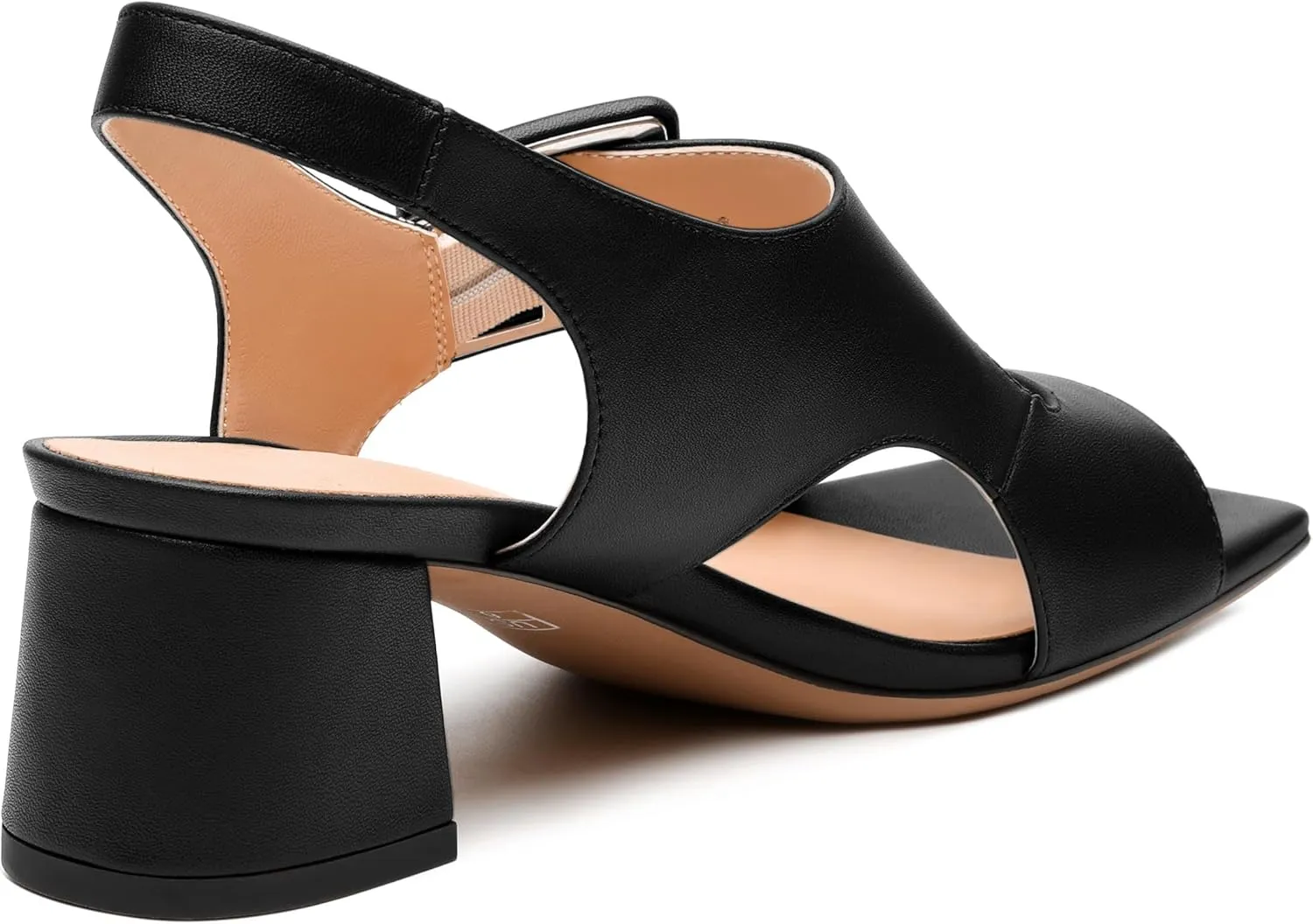 Womens Heeled Sandals Shoes, Square Peep Toe Mid Block Heel Ankle Strap Sandals for Women, Leather Insole Open Toe Chunky Heel Sandals 2"