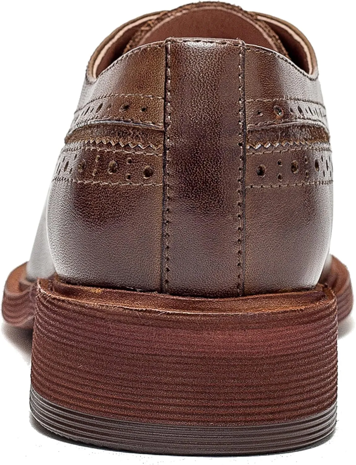 Women's Perforated Classic Lace-up Oxfords Brogue Wingtip Round Toe Derby Saddle Leather Shoes for Women Girls Lady Wife