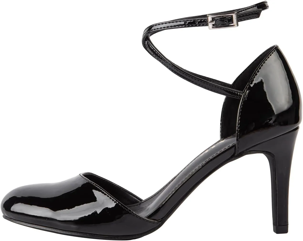 Women's Pumps Round Toe Ankle Strap Stiletto Heels Wedding Party Dressy Shoes