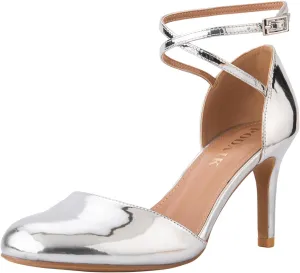 Women's Pumps Round Toe Ankle Strap Stiletto Heels Wedding Party Dressy Shoes
