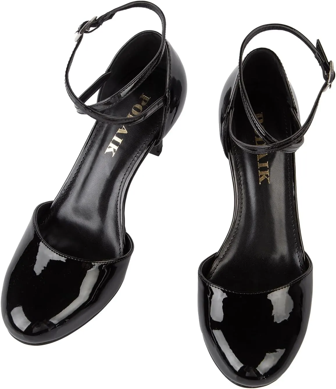 Women's Pumps Round Toe Ankle Strap Stiletto Heels Wedding Party Dressy Shoes