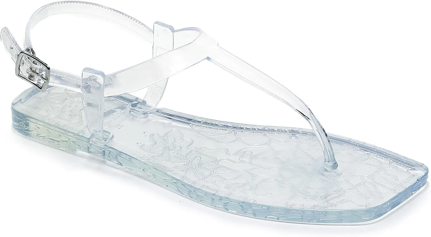 Womens Sandals Jelly Shoes Thong Flip Flops Flat for Ladies Black Slides Size 11 T-Strap Jellies Slippers with Adjustable Strap Buckle Summer Beach Dressy