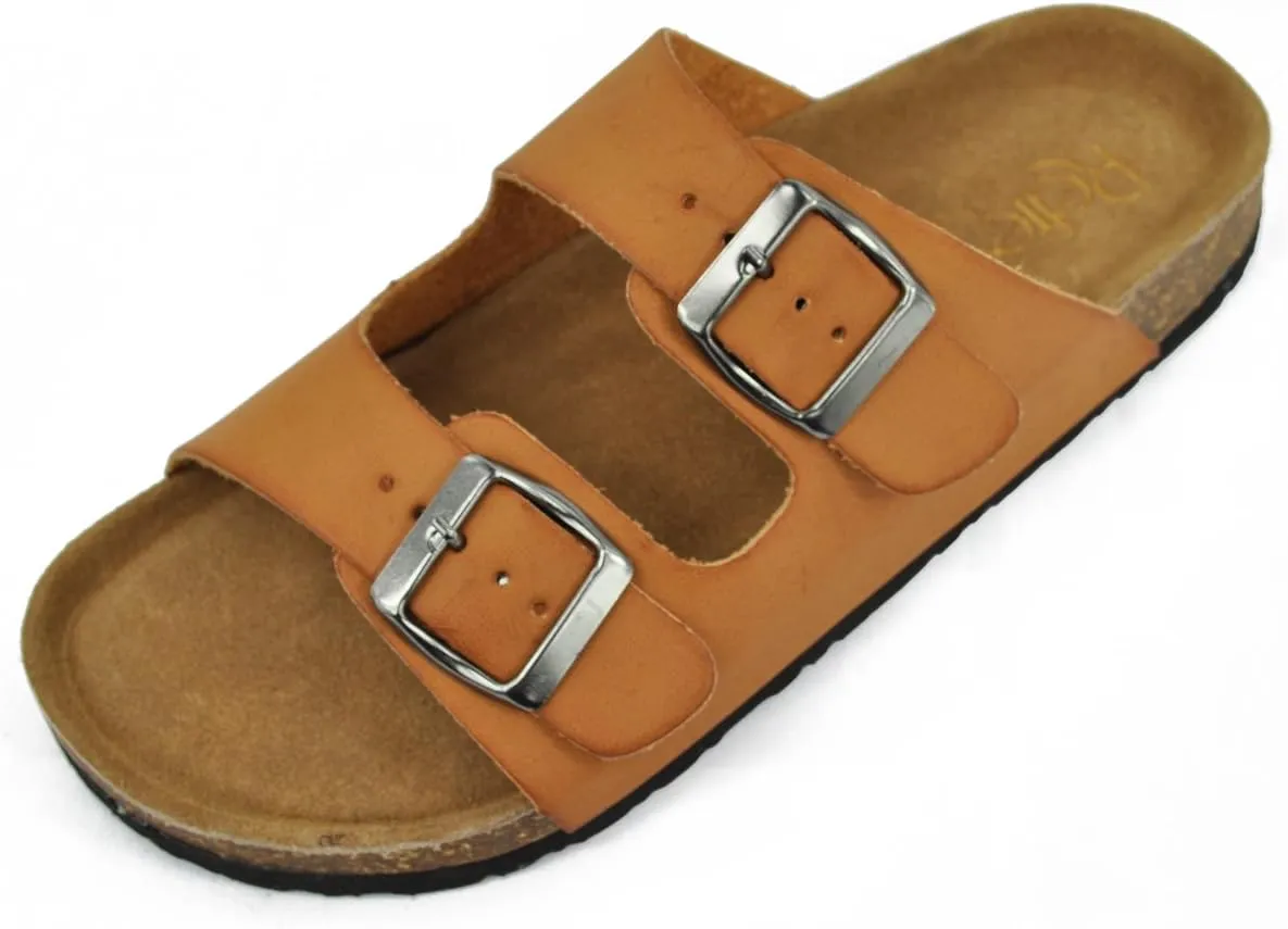 Womens Slippers Slip On Flip Flops T-Strap Cork Sole Casual Flat Slides Sandals