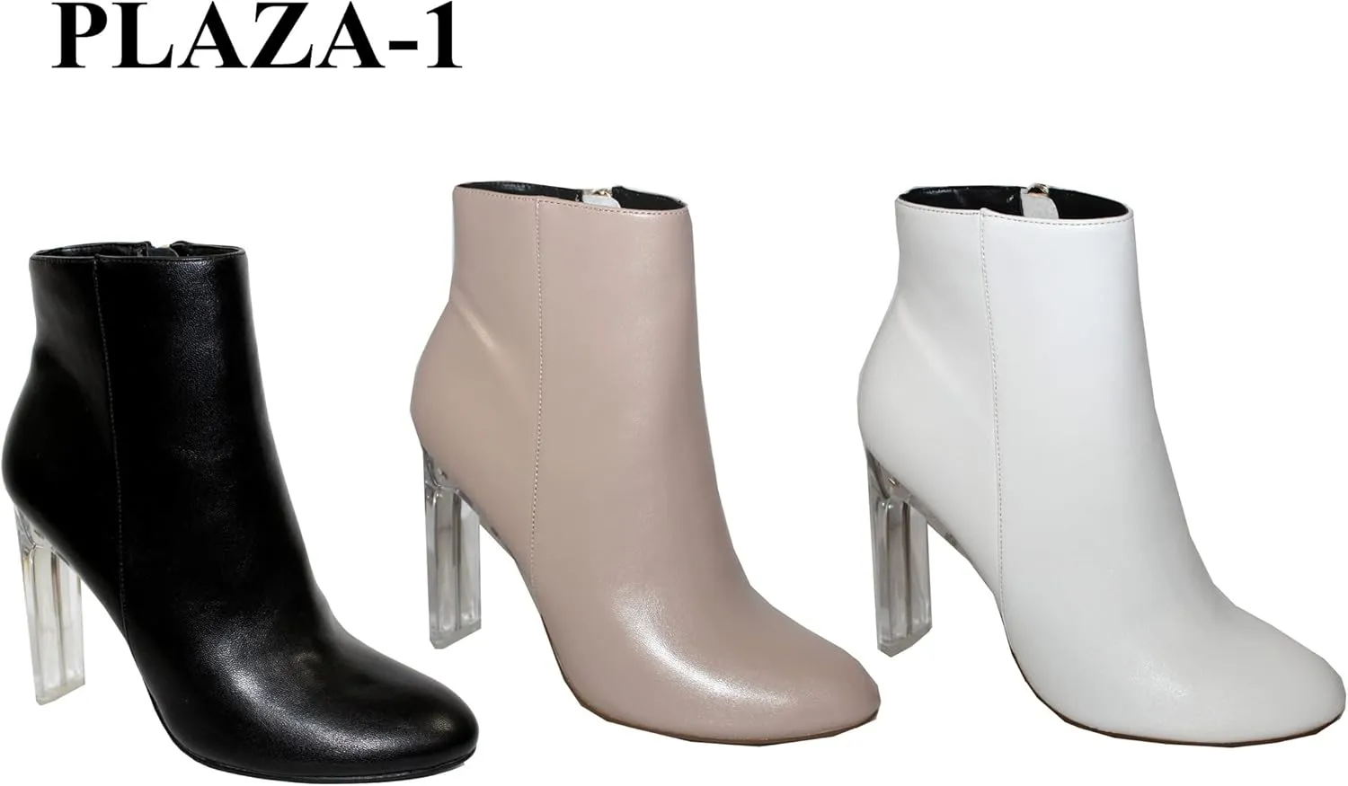 X2B Women's Round Toe Chunky High Heels Ankle Boots