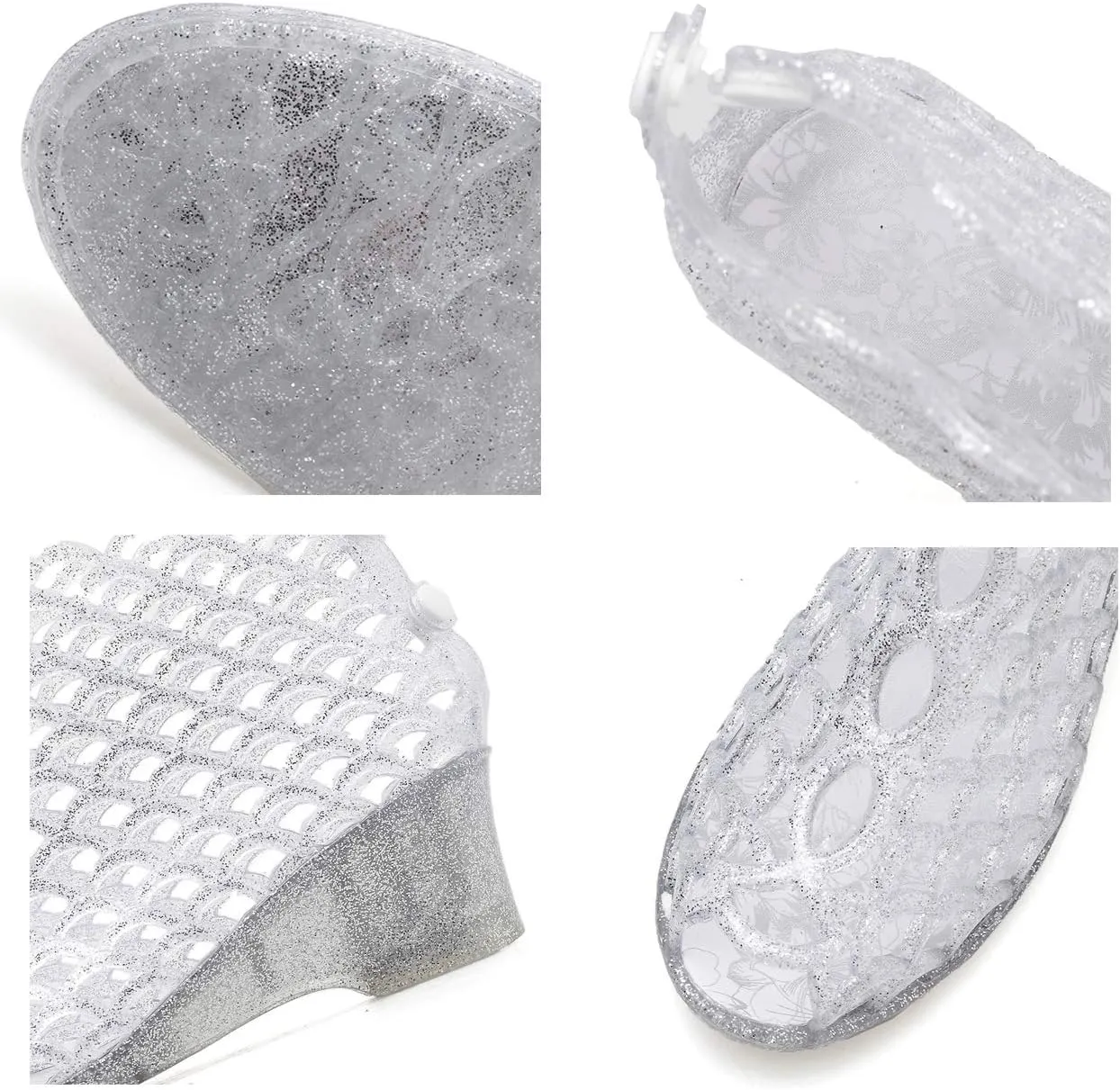 xsby Summer Style Summer Shoes Women Wedges Sandals High Heels Women Summer Shoes Glass Slipper Jelly Shoe