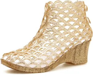 xsby Summer Style Summer Shoes Women Wedges Sandals High Heels Women Summer Shoes Glass Slipper Jelly Shoe