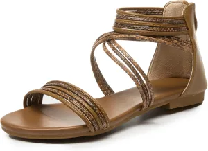 youngshow Women's Sandals Elastic Strappy String Thong Ankle Strap Flip Flops Summer Beach Gladiator Shoes Black