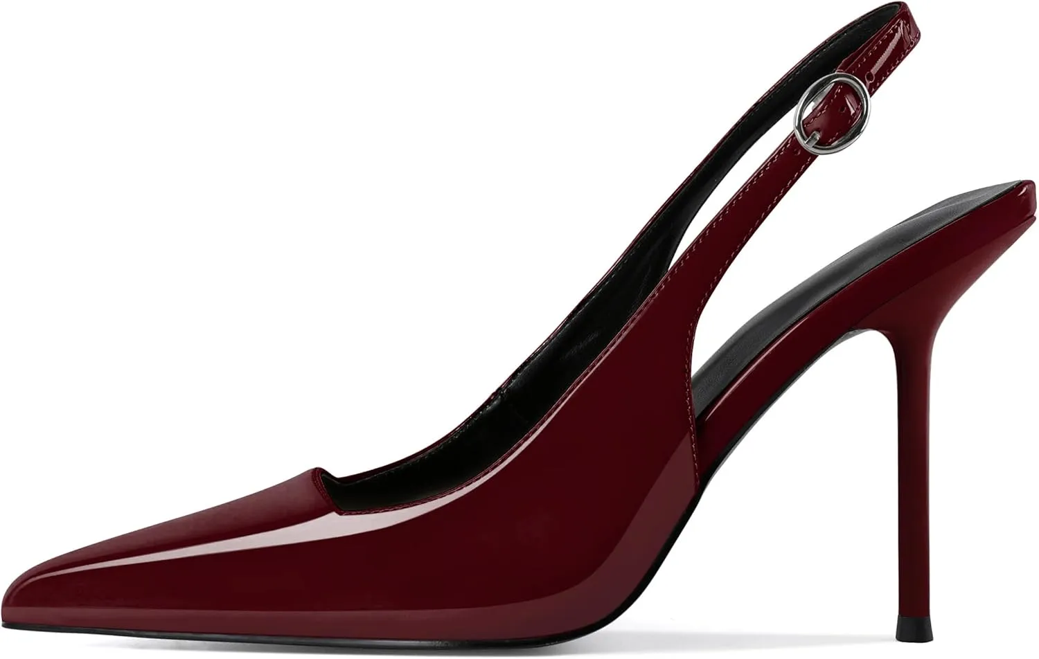 Zamikoo Slingback Heels for Women Pointed Toe Slip On Stilettos High Heel Pumps Shoes 4 Inches