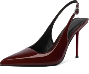 Zamikoo Slingback Heels for Women Pointed Toe Slip On Stilettos High Heel Pumps Shoes 4 Inches
