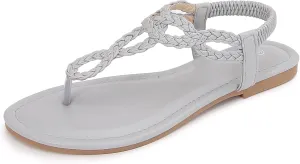 zeetoo Women's Flat Sandals Summer T-StrapThong Bohemian Casual Comfortable Dressy Sandals for Women