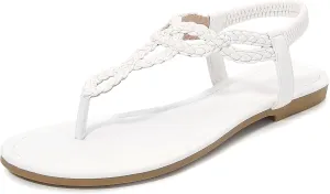 zeetoo Women's Flat Sandals Summer T-StrapThong Bohemian Casual Comfortable Dressy Sandals for Women