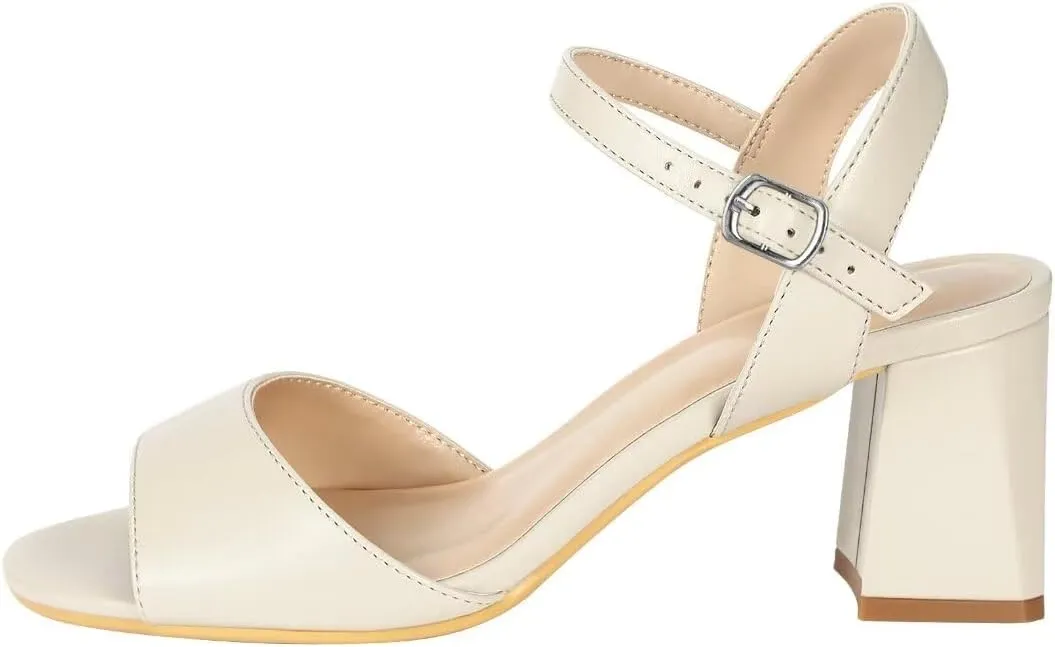 ZriEy 2.8 Inch Strappy Chunky Block Heeled Sandals for Women Open Toe Ankle Strap Mid High Heels Weddings Parties Daily Wear Shoes