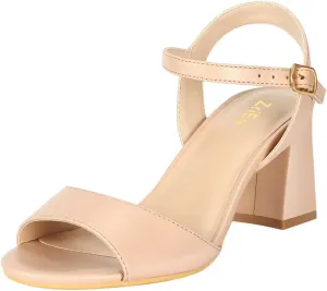 ZriEy 2.8 Inch Strappy Chunky Block Heeled Sandals for Women Open Toe Ankle Strap Mid High Heels Weddings Parties Daily Wear Shoes