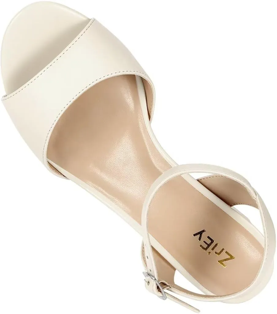 ZriEy 2.8 Inch Strappy Chunky Block Heeled Sandals for Women Open Toe Ankle Strap Mid High Heels Weddings Parties Daily Wear Shoes